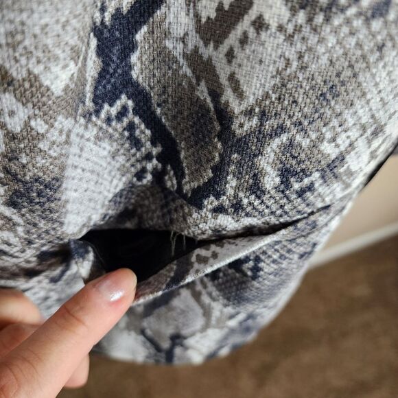 Linea by Louis Dell'Olio Blazer Grey Snakeskin Cotton Jacket Animal Print Sz 1X - Picture 13 of 16